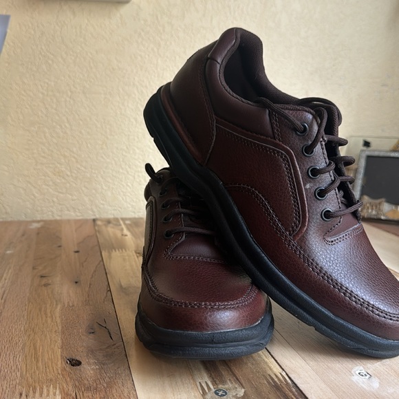 Rockport Mens Ridgefield Eureka Oxfords Shoes Brown Leather K71201 Lace Up  9.5